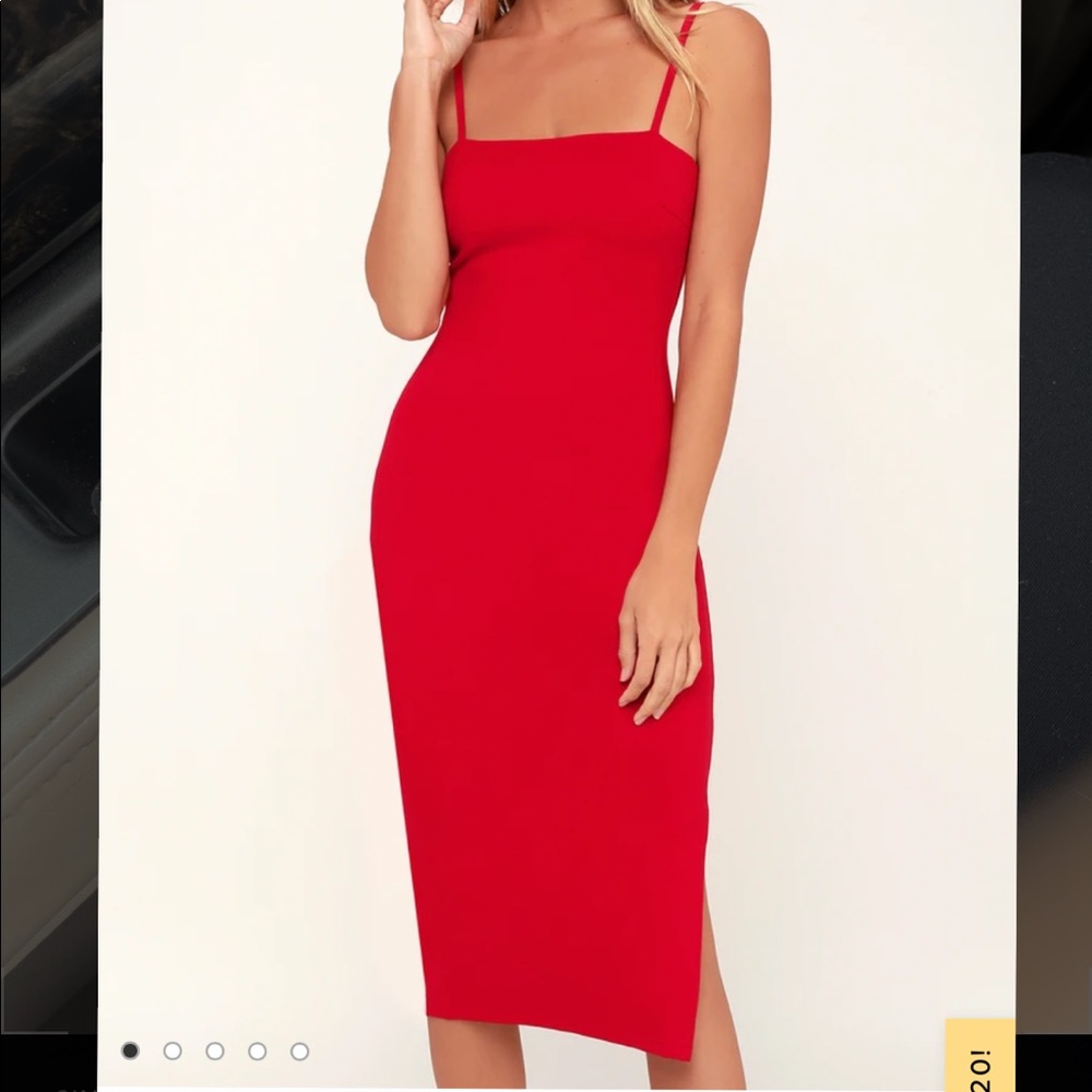 Lulu’s red midi dress size medium